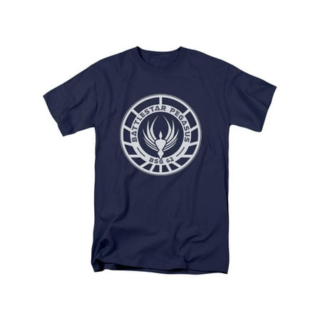Battlestar Galactica TV Series Battlestar Pegasus Badge Adult T-Shirt Tee