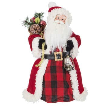 Winter Wonderland Party Supplies Christmas Tree Topper Santa Claus Hugger with Cotton Filled Arm and Body for Christmas Tree Decoration Christmas Hugging Santa Claus Tree Topper