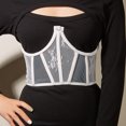 thumbnail image 2 of SRZYMJ Underbust Corset Belts for Women Lace Up Tie Back Bustier Mesh Cincher Waist Belt, 2 of 5