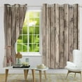 thumbnail image 2 of Rustic Curtains Vintage Grey Wood Barn Door Window Curtains Wood Planks Rural Garage Door Drapes Earth Tone Wooden Door Window Treatments Native Farmhouse Decor 26"W x 45"L (Pack of 2), 2 of 6