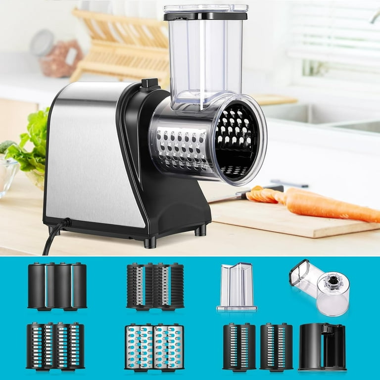 Mokero Automatic Electric Vegetable Grater 5 in 1 Kitchen Electric Slicer  Chopper Shredder Safety Lock System Multifunctional Cheese Grater Salad