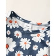 thumbnail image 4 of Newborn Baby Girls Clothes 3 Months Girls 3PCS Romper Outfits Set Flower Print Newborn Girls Long Sleeve Top Pants Set with Headband Blue, 4 of 9