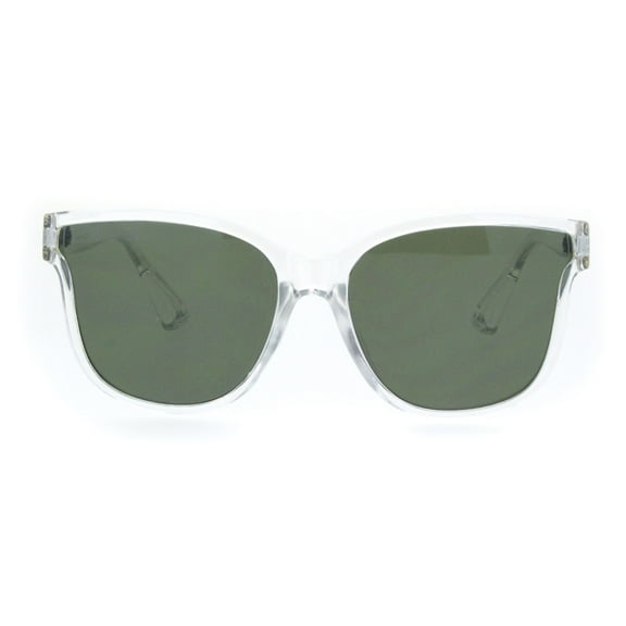 Womens Butterfly Shape Panel Lens Plastic Minimal Sunglasses Clear Green