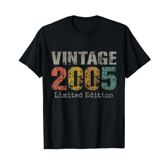 Vintage 2005 Text 21st Birthday Gift Men Women 21 Year Old T-Shirt