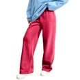 thumbnail image 2 of Dwralegc Women's Fleece Lined Sweatpants Fall Winter Warm Athletic Drawstring Sweatpant Casual Elastic Waist Wide Leg Pants with Pockets Watermelon Red L, 2 of 4