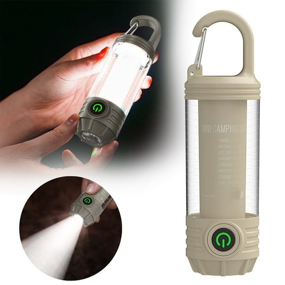 Portable Camping Rechargeable Outdoor Tent Light with Flashlight And Backpack Hook Perfect for Hiking Camping And Emergencies,1 Foldable Led Garden Light