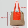thumbnail image 2 of Lightweight Nylon Shoulder Tote Bag for Women Large Hobo Purse Color Blocking Top Handle Handbag with Drawstring, 2 of 7