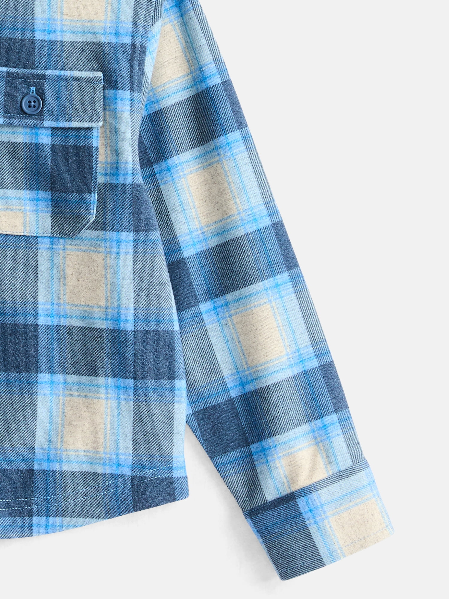 Wonder Nation Boys' Brushed Flannel Shacket with Long Sleeves, Sizes 4-18 & Husky
