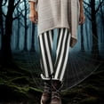 thumbnail image 2 of Halloween Pants for Women Striped Print Elastic High Waist Leggings Casual Holiday Workout Stretchy Tight Trousers (XXL, Black), 2 of 9