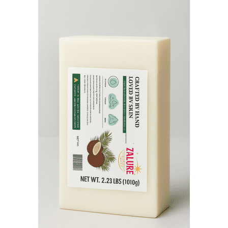 Natural Coconut Milk Glycerin Soap Base – SLS/SLES Free | Perfect for Melt & Pour Creations. Premium Bar for Superior Soap Making Results.