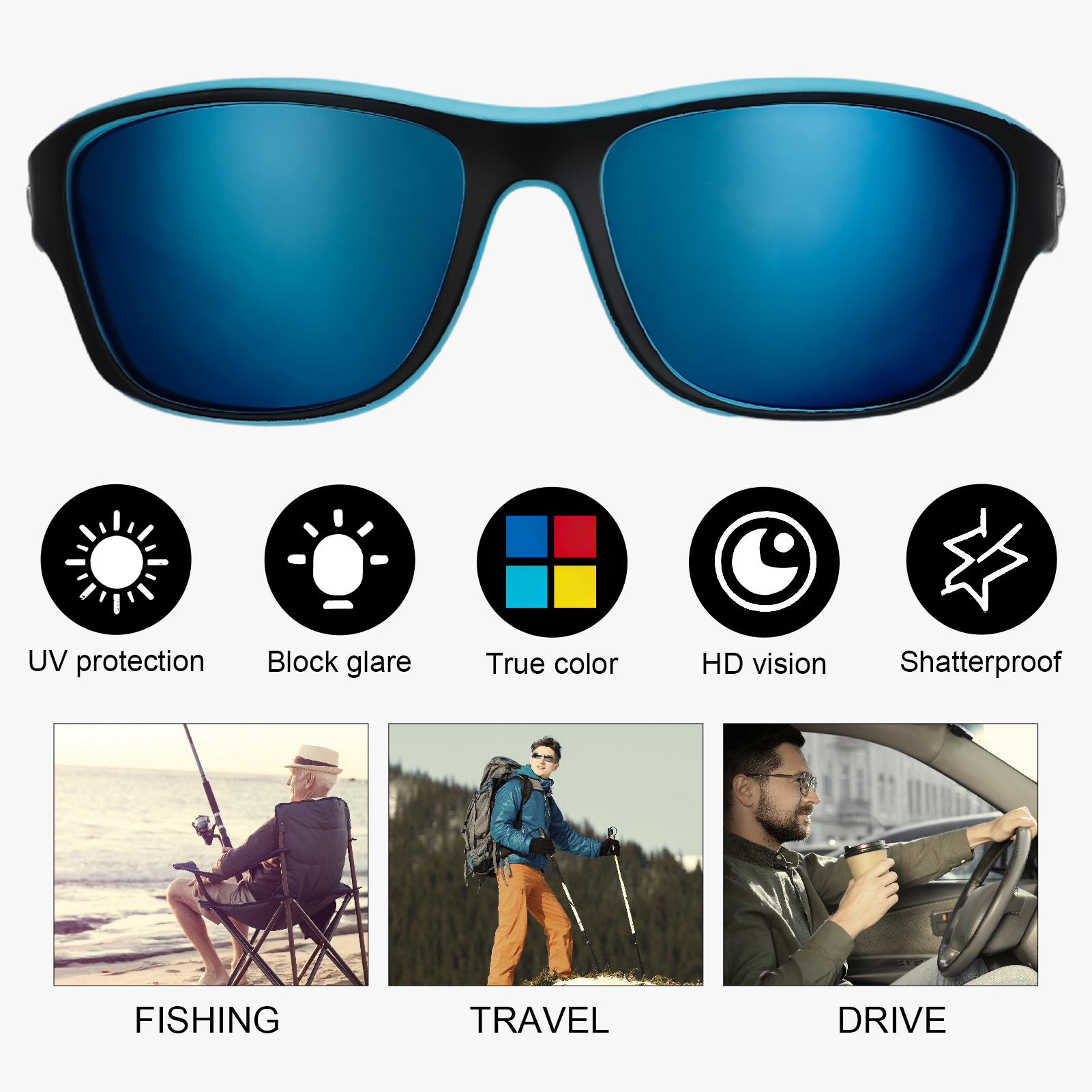 Bocaoying 6-Pack Men's Polarized Sport Sunglasses photo 4