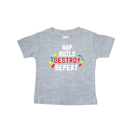 

Inktastic Nap Build Destroy Repeat with Colorful Building Blocks Gift Baby Boy or Baby Girl T-Shirt