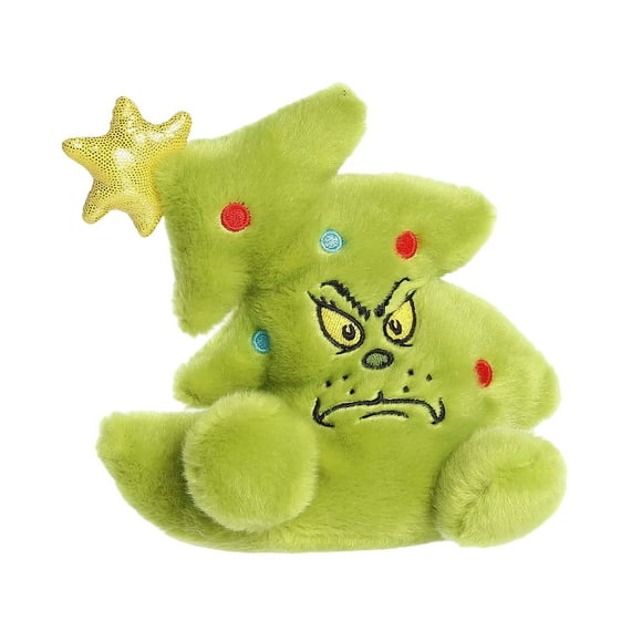 mimilili Plush Christmas Tree Shaped Dog Toy with Embroidered Face and Decorative Accents for Holiday Pet Entertainment and Chew Play