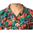 thumbnail image 4 of Jurassic Park Men's Velociraptor Dinosaur Dino Floral Hawaiian Button Up Shirt, 4 of 6