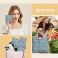 thumbnail image 6 of 5 Pack Foldable Shopping Bag,Light Blue Christmas Snowman Pattern Reusable Grocery Bags with Pockets,Large Reusable Tote Bags with Handles Waterproof & Lightweight, 6 of 6