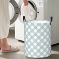 thumbnail image 6 of KLL Daisy Plaid Blue Waterproof Foldable Laundry Hamper Bucket with Handles for Storage Bin,Kids Room,Home Organizer (Small ), 6 of 7