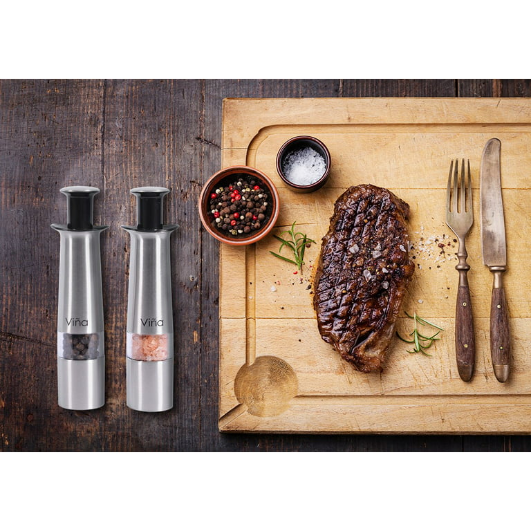 Wooden Salt and Pepper Grinder, Adjustable Manual Salt Grinder, Acacia  Wood, 8 inch, Suitable for Picnic, Parties, Restaurant