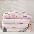 thumbnail image 5 of Manfei Kawaii Kitten Twin Comforter Sets, Boho Flower Floral Bedding Set, Pink, Pink Reversible, 2pcs, 1 Comforter and 1 Pillowcase, 5 of 7