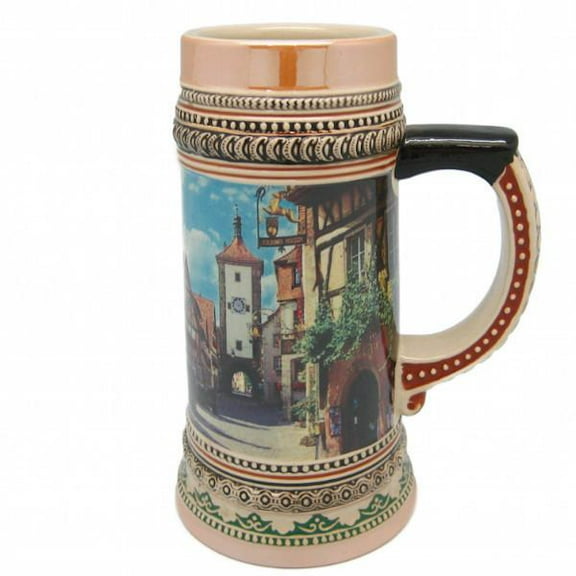 Ceramic Beer Stein Rothenburg Village Scene