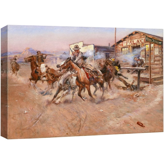 wall26 - Smoke by Charles Marion Russell - Canvas Print Wall Art Famous Painting Reproduction - 16" x 24"