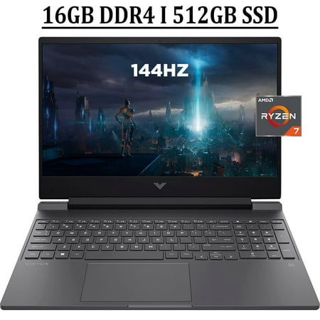 HP Victus 15 Gaming Laptop 15.6" FHD IPS 144Hz Display AMD Ryzen 5000 Series Octa-Core Ryzen 7 5800H Processor 16GB DDR4 512GB SSD NVIDIA GeForce RTX 3050 Ti 4GB Backlit Keyboard B&O HDMI Win11 Black