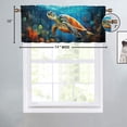 thumbnail image 4 of Sea Turtle Curtain Valances Coastal Beach Nautical Blue Ocean Tropical Fish Window Valance for Bedroom Bathroom Living Room Dining Room Valances Set 54 by 18 in, 1 Panel, 4 of 6
