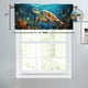 thumbnail image 4 of Cortinas con diseño de tortugas marinas, diseño de playa costera, náutico, océano azul, peces tropicales, cenefa para dormitorio, baño, sala de estar, comedor, juego de cenefas de 54 x 18 pulgadas, 1, 4 of 6