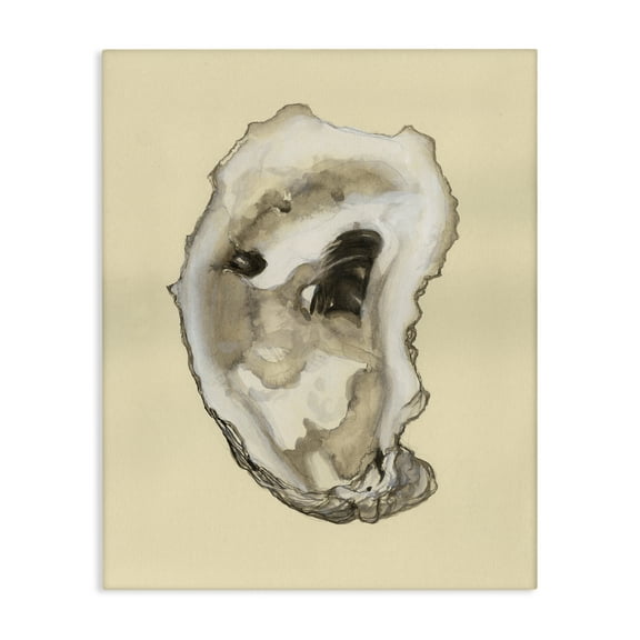 Stupell Industries Natural Oyster Shell Nautical & Beach Painting Wrapped Canvas Art Print Wall Art, 16 x 20