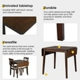 thumbnail image 5 of EUROCO 5-Piece Dining Table Set for 4,Kitchen Extendable Dining Table with Drop Leaf and 4 Dining Upholstered Chairs,Space-Saving Dinette Table Set for Dining Room,Living Room,Brown, 5 of 9