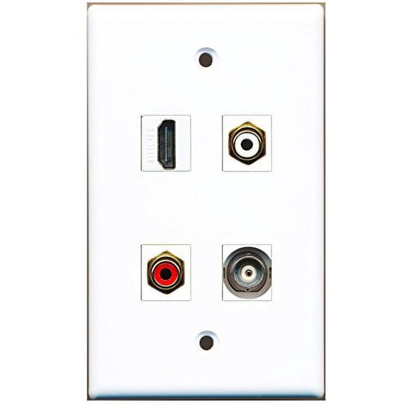 RiteAV - 1 Port HDMI 1 Port RCA Red 1 Port RCA White 1 Port BNC Wall Plate