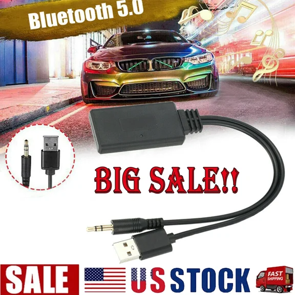 PRIME- 2 In 1 Usb Bluetooth5.0 Transmitter Receiver Adapter Wireless For Pc Car Kit Lot