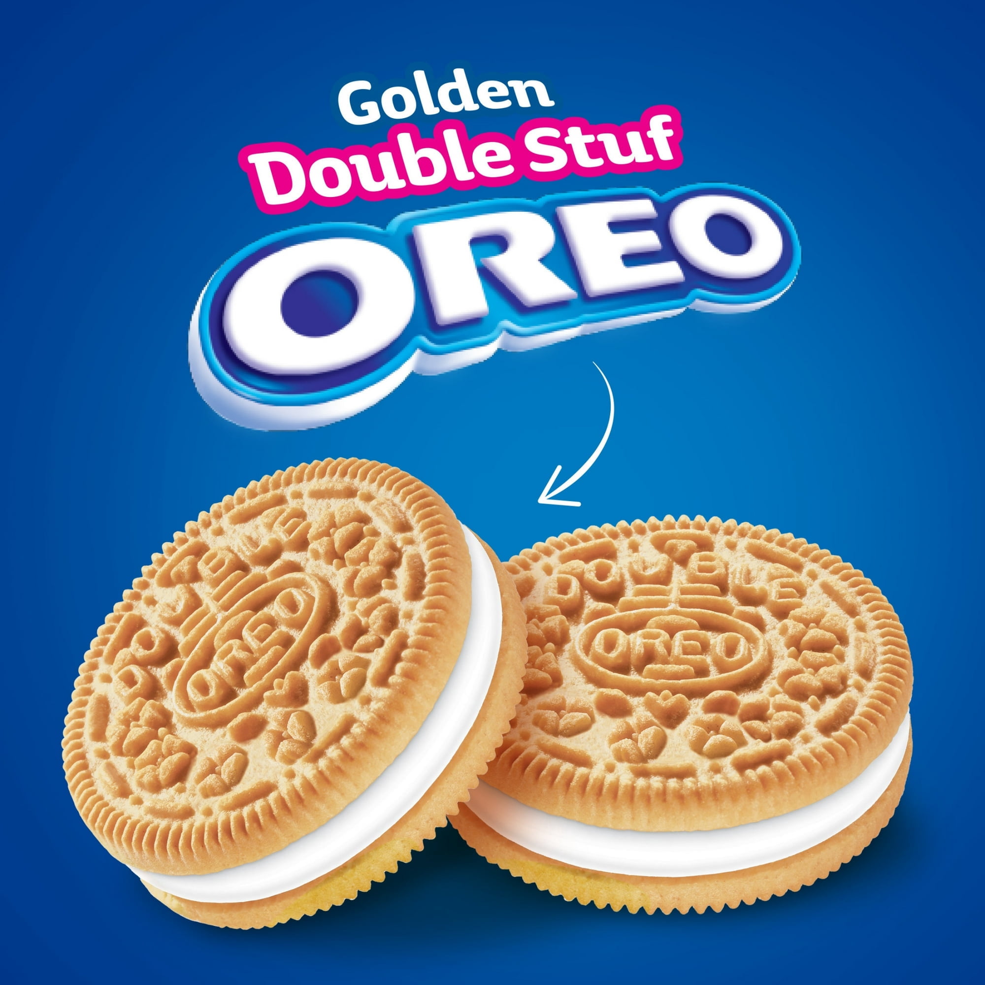 OREO Double Stuf Golden Sandwich Cookies, Family Size, 18.71 Oz