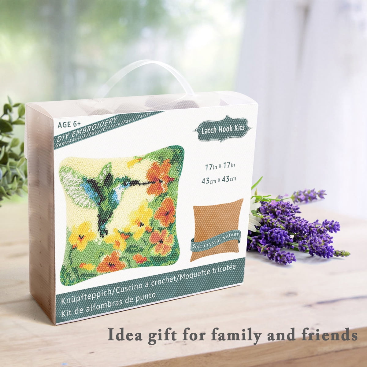 Latch Hook Pillow Kits for Adults pillow,latch hook pillow kits,Bird Embroidery Creative Craft Home Decor Ideal for Learning Pillow Making 43×43cm/17*17in