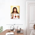 thumbnail image 3 of Elephant Stock Sacred Heart Of Jesus Wall Art - Vertical Canvas Wall Art - Living Room Wall Decor - Religion And Spirituality Canvas - Beige And Yellow Decor - 16" x 24", 3 of 8