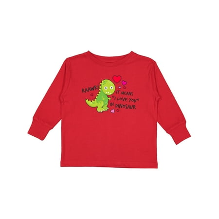 

Inktastic I Love You in Dinosaur! RAAWR with Hearts Gift Toddler Boy or Toddler Girl Long Sleeve T-Shirt