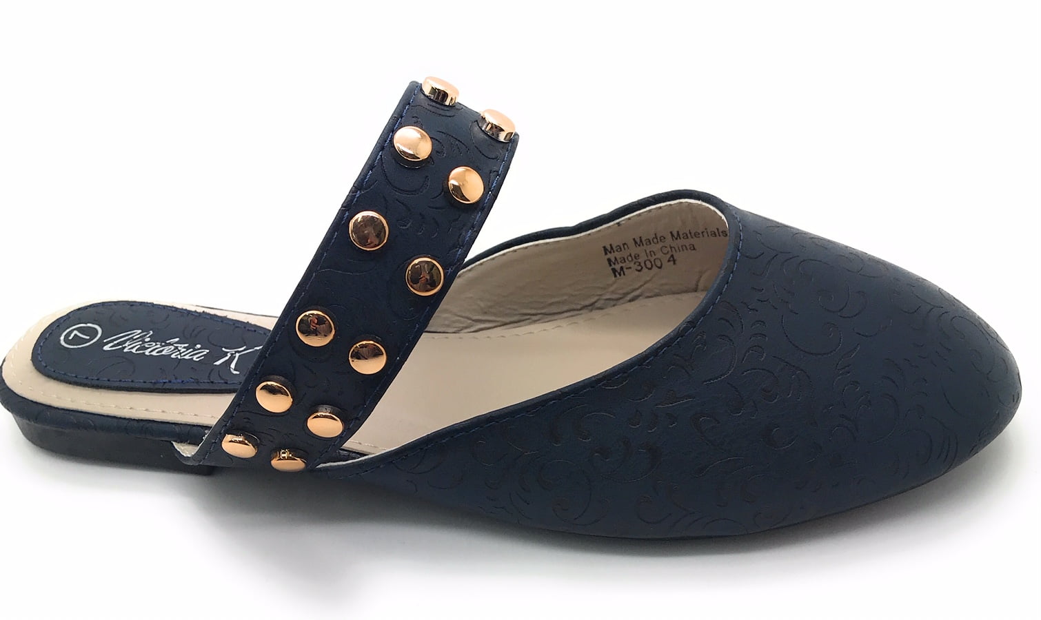 Victoria K Floral Textured Slip On Mules (Women)