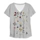 thumbnail image 4 of ICHUANYI Clearance Fashion Woman Causal V-Neck Printing Blouse Short Sleeve T-Shirt Summer Tops(Gray, L) ICHUANYI WER2023081007603, 4 of 5