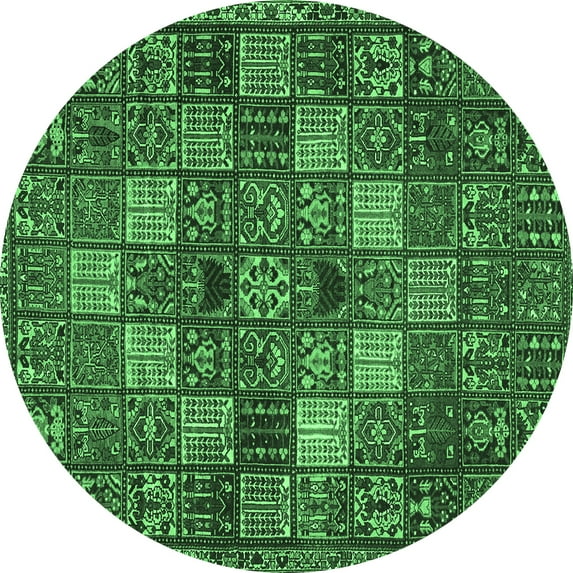Ahgly Company Indoor Round Persian Emerald Green Traditional Area Rugs, 5' Round