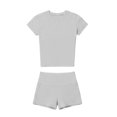 thumbnail image 6 of Ihhxva Women's Two Piece Set Slim Fit Moisture-Wicking Yoga Women High-Waisted Shorts Ruched Top Black Activewear Outfit S-XL, 6 of 6