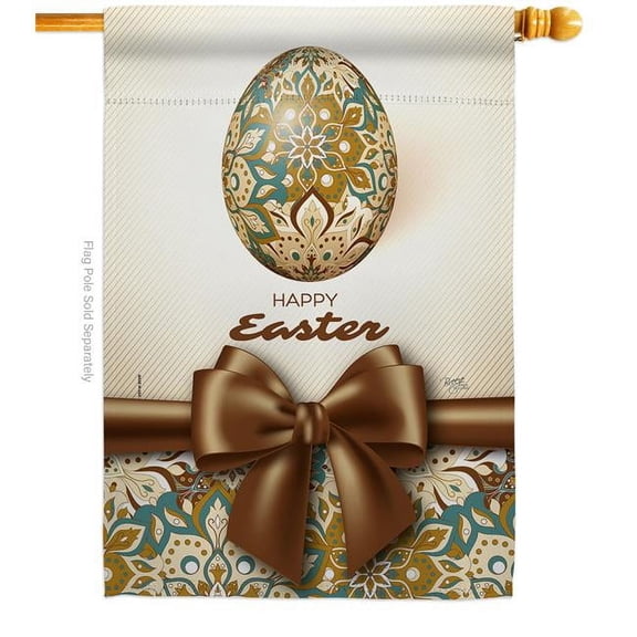 Breeze Decor H103085-BO Easter Faberge Egg Springtime Double-Sided Garden Decorative House Flag, Multi Color