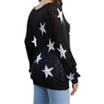 thumbnail image 4 of Women's Plus Size Star Pattern Knit Sweater Loose V Neck Pullover Soft Comfortable Fall Winter Casual Tops, 4 of 6