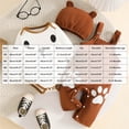 thumbnail image 3 of larppty Infant Baby Boy Clothes Bear Style Long Sleeve Romper + Pants + Hat 3PCS Outfits Set, 3 of 7