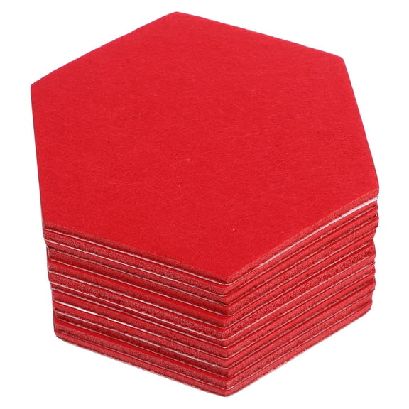 LEORX 12Pack Hexagon Felt Tiles Red Modern Style for Home Office Living Room Decor