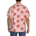 thumbnail image 3 of Balery Strawberry Camisa Casual de Manga Corta con Botones para Hombre, Texturizada, Estilo Cubano, para Playa, Verano-4X-Large, 3 of 5