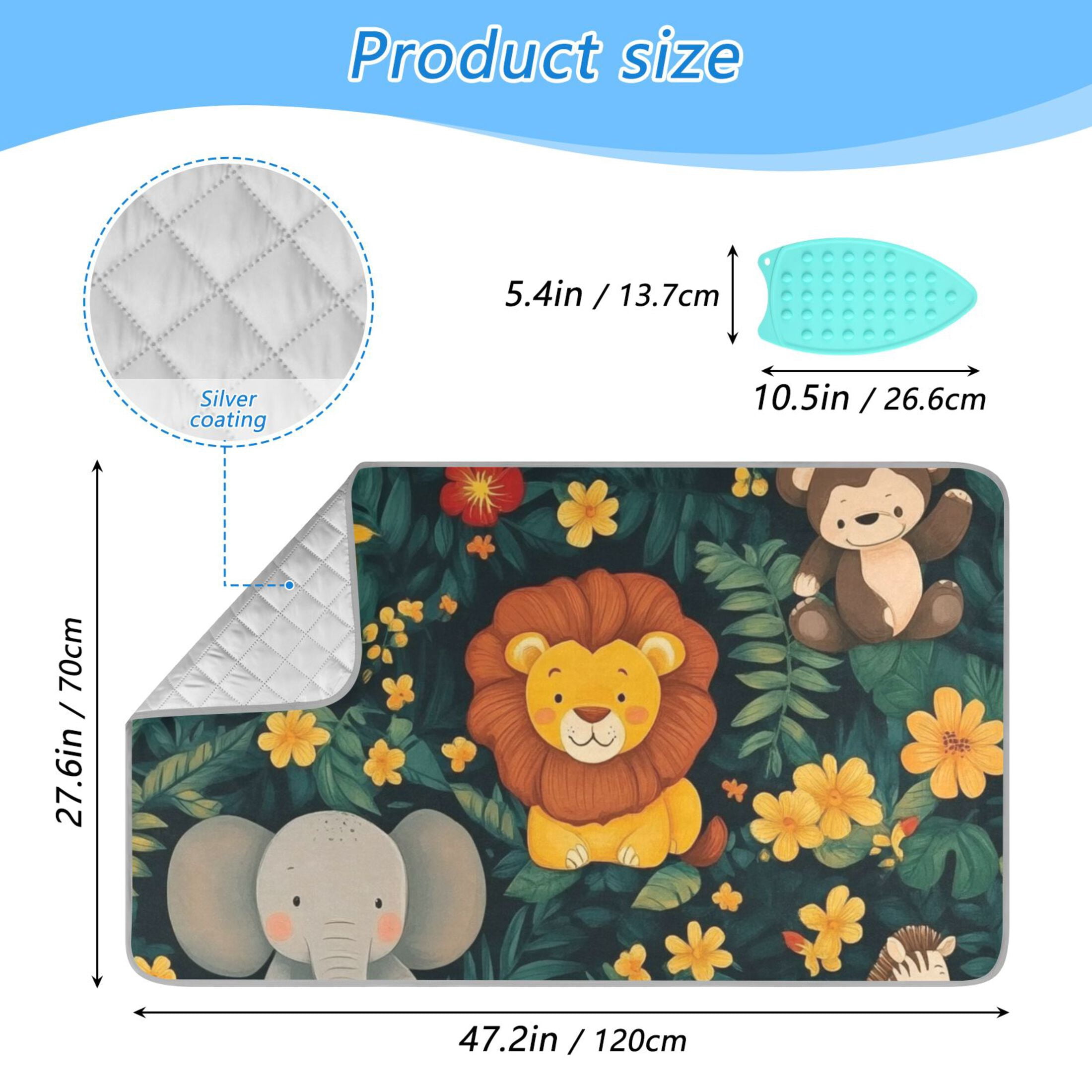Cartoon Forest Animals Ironing Mat Blanket for Table Top Travel Portable Ironing Board Pad 47.2x27.6 Inch