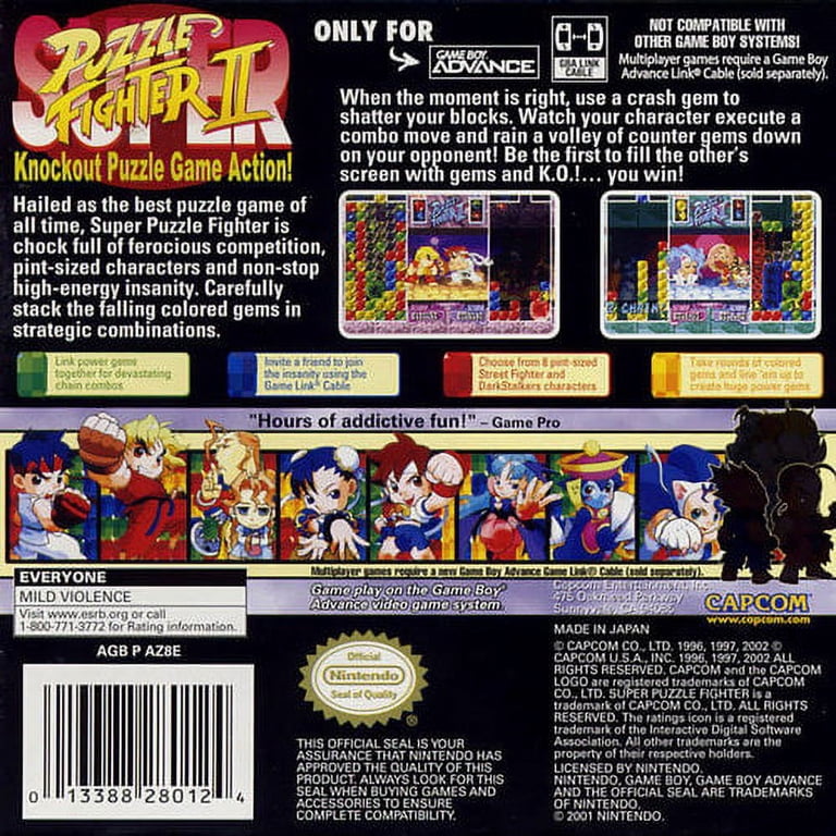 Capcom Super Puzzle Fighter 2 - Game Boy Advance with 8 Characters
