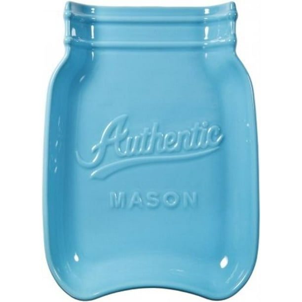 Home Essentials & Beyond 73632 Mason Jar Spoon Rest, Aqua