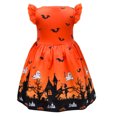 thumbnail image 6 of UACY Girls Hallo-ween Lightweight Pumpkin Dress Toddler Kids Girls Fly Sleeves Cartoon Hallo-ween Pumpkins Prints Custome Princess Dress(Red,2-3 Years), 6 of 7