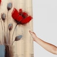 thumbnail image 3 of Fenyluxe Pretty Red Flowers Bathroom Shower Curtain Set with Hooks, Chic Modern Design, 100% Polyester Fabric, Various Sizes 69x72, 3 of 7