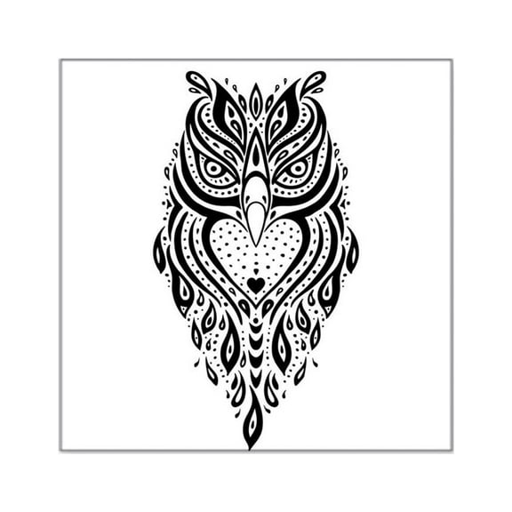 CafePress - Owl. Ethnic Pattern. Sticker - Square Sticker 3" x 3"